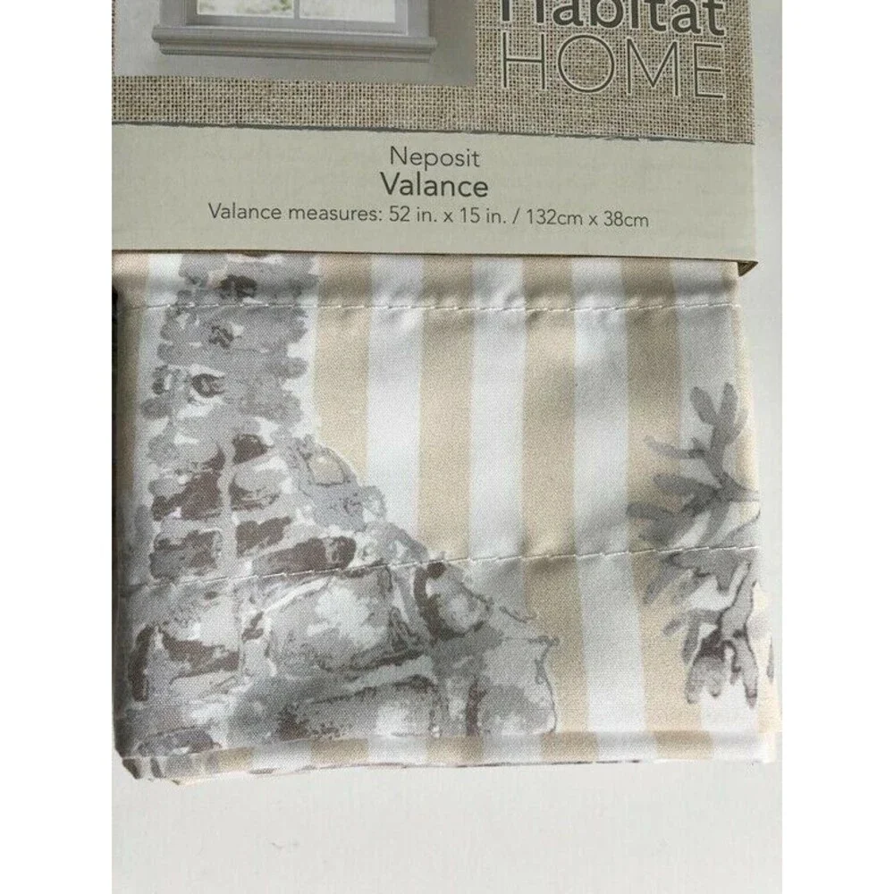 Seahorse Neposit Valance Set Of 2 Summer Beach House White Beige Shells 52x15